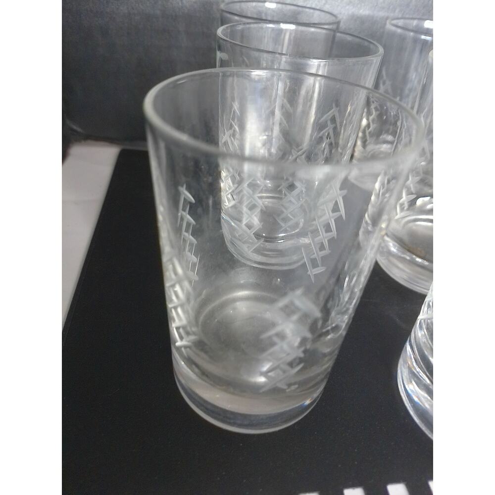 Vintage Javit Rain Cut Crystal Juice Glasses Set of 8 - Picture 2 of 6